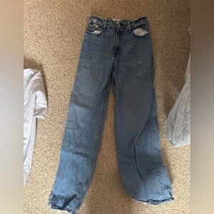 Abercrombie & Fitch High-Rise Light Blue Wide-Leg Jeans